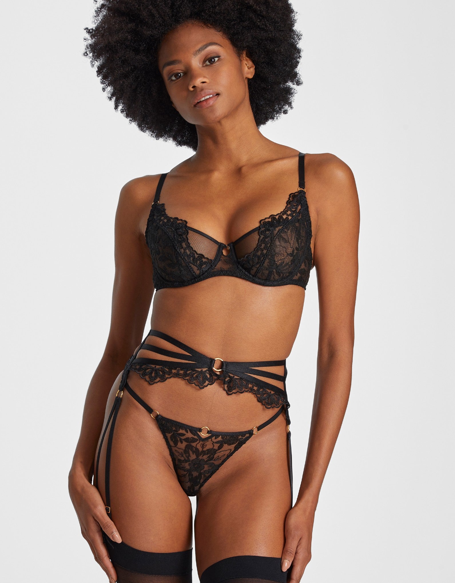 【Aubade】新作ブラ★ハーフカップ★ECRIN NOIR Aubade Ecrin Noir Scarf Push-Up Bra UEN81 – Anna Bella Fine