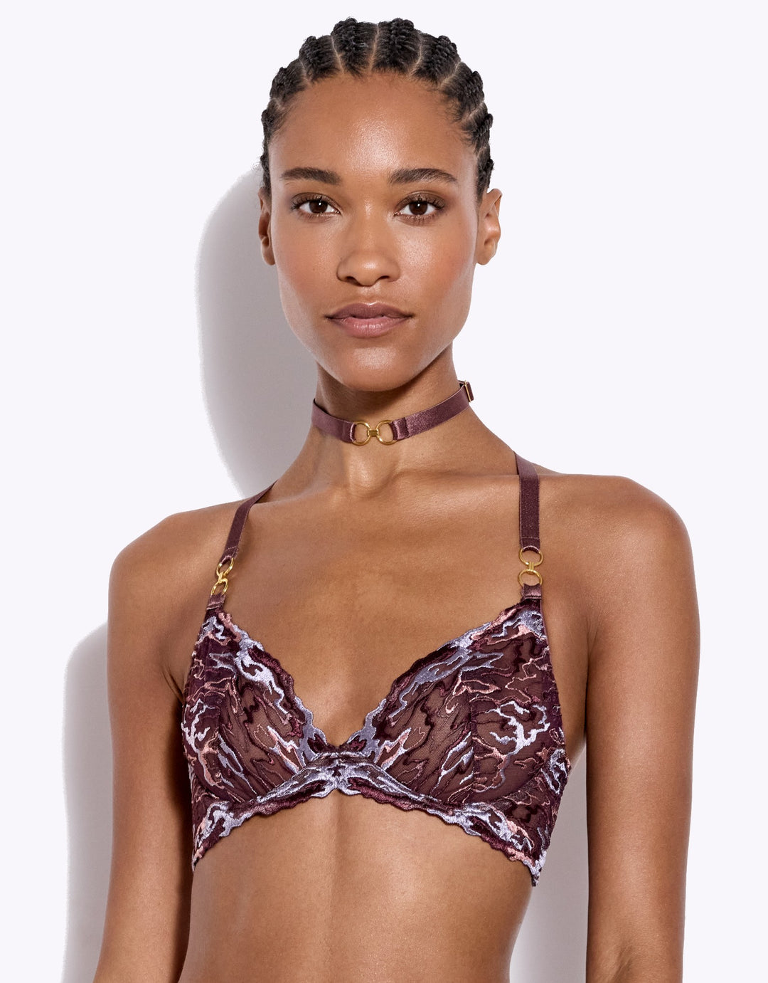 Bordelle Onda Plunge Wire Bra Plum