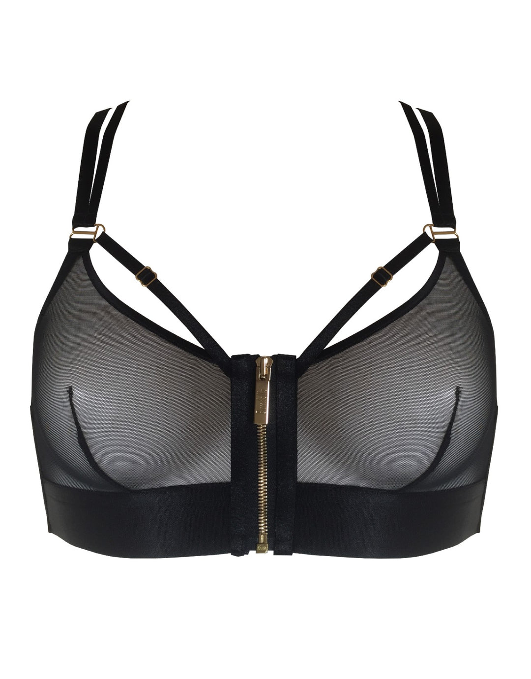 Bordelle Lingerie Ula Soft Cup Bra with Zip Front in Black