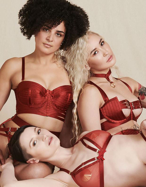 Soft mesh bra - Red - Ladies