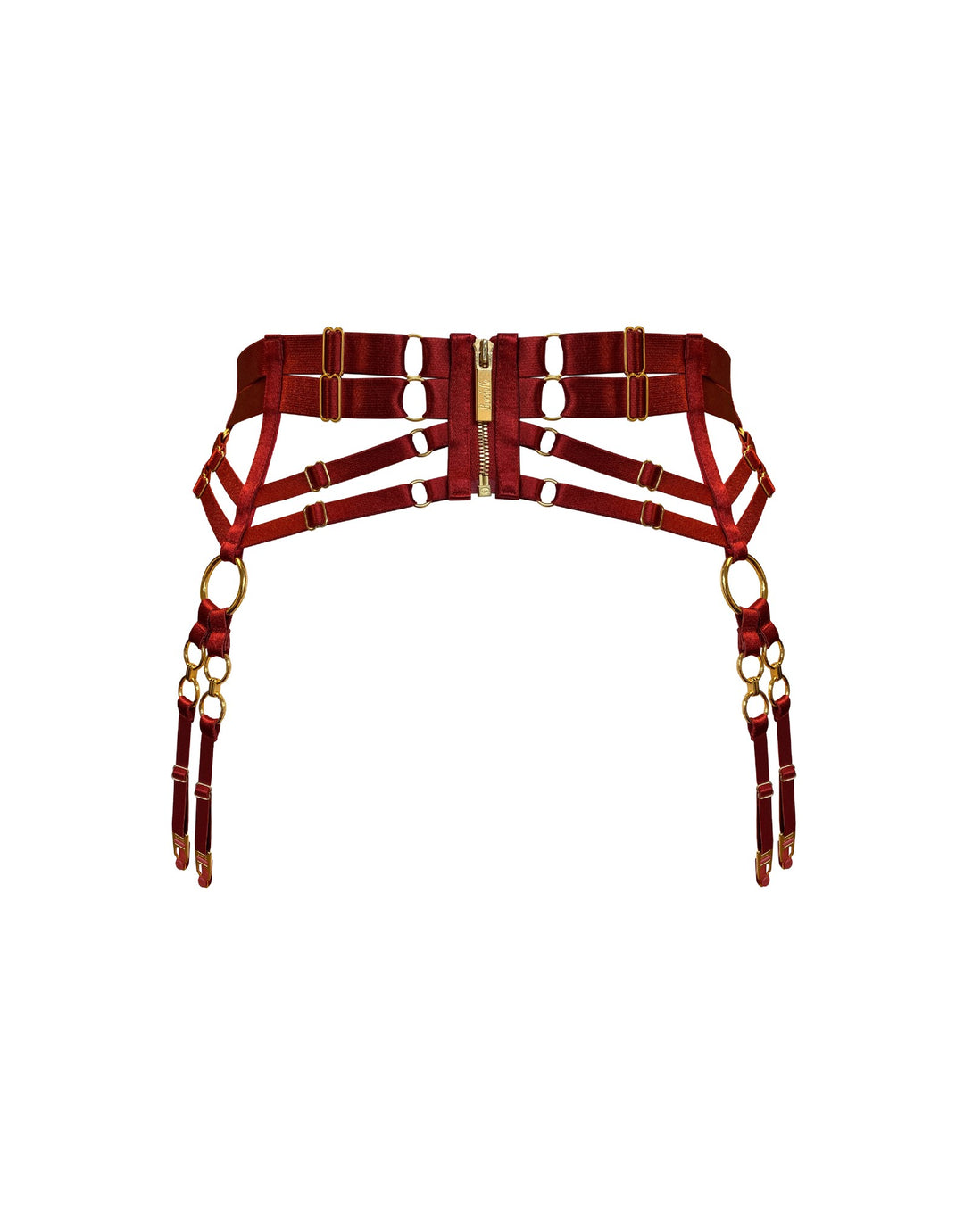 Bordelle Kleio Suspender Belt Burnt Red