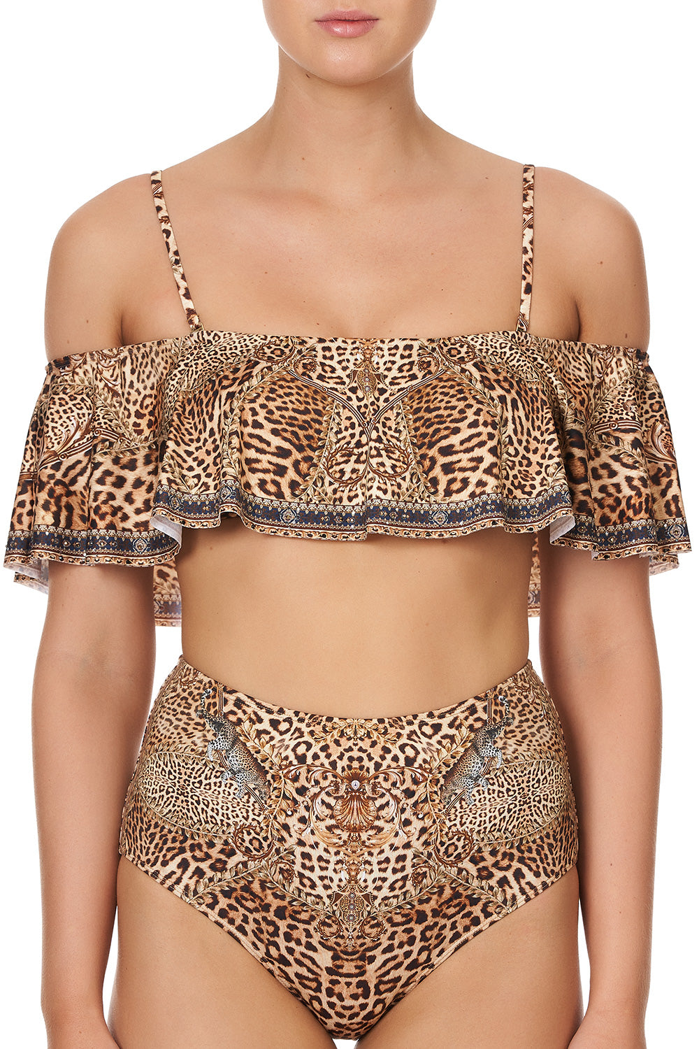 Camilla Lady Lodge High Waisted Bikini Bottom in Leopard