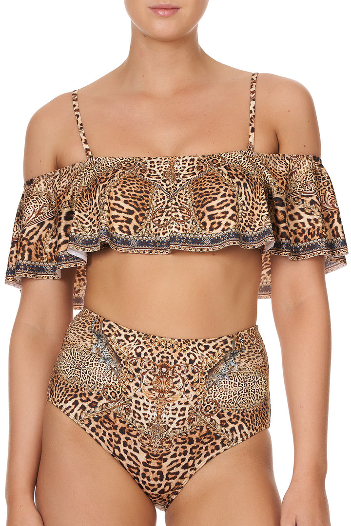 Camilla Lady Lodge High Waisted Bikini Bottom in Leopard