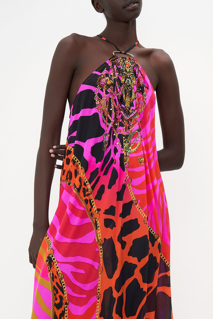 Camilla pink silk maxi dress