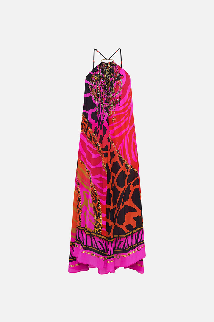 Camilla pink silk maxi dress