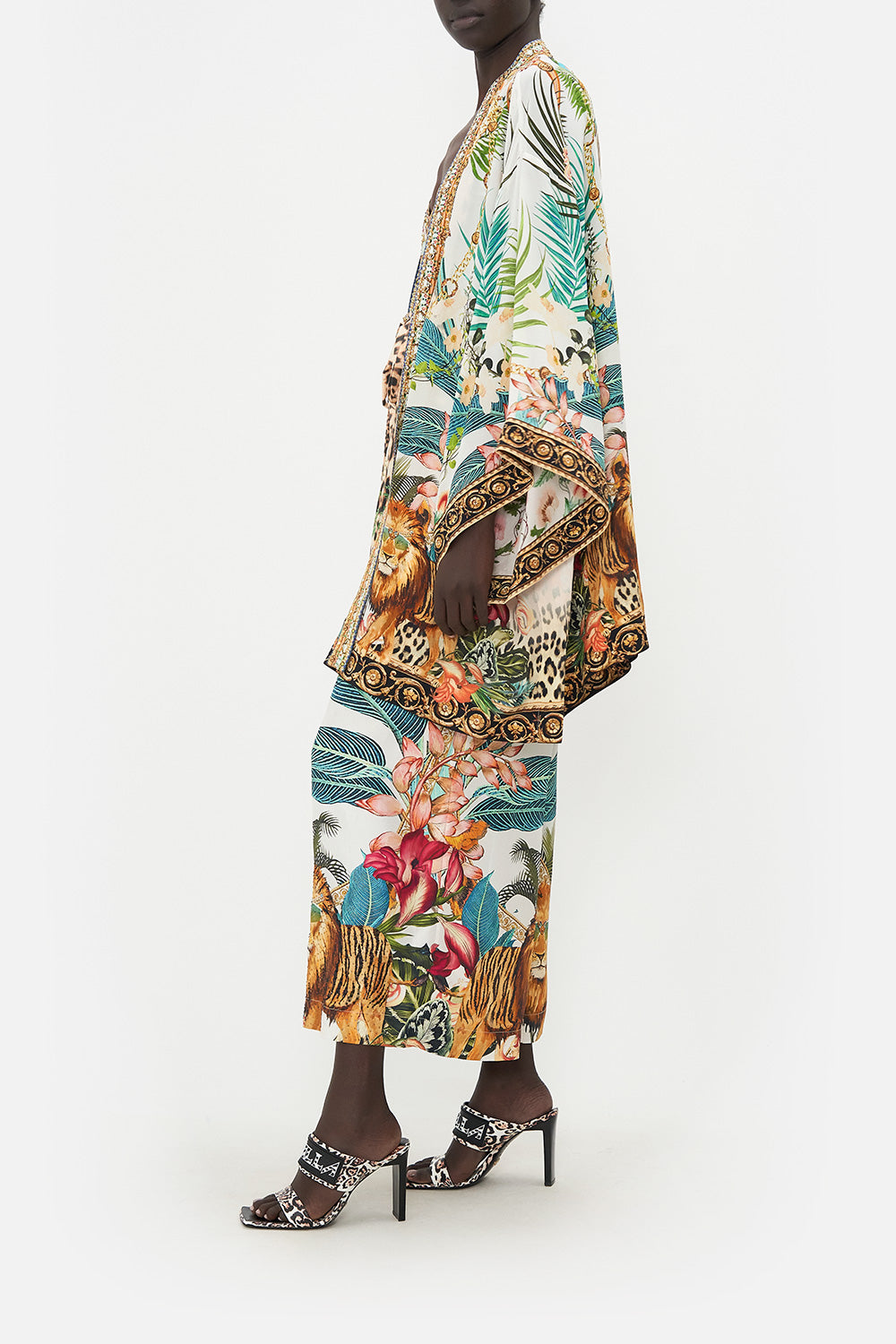 Camilla Short Layer with Neckband, Royalty Loyalty Silk Floral Robe