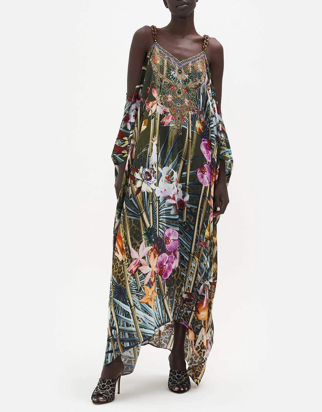 Camilla Shoestring Strap Kaftan Passport To Paradise I Designer Dress