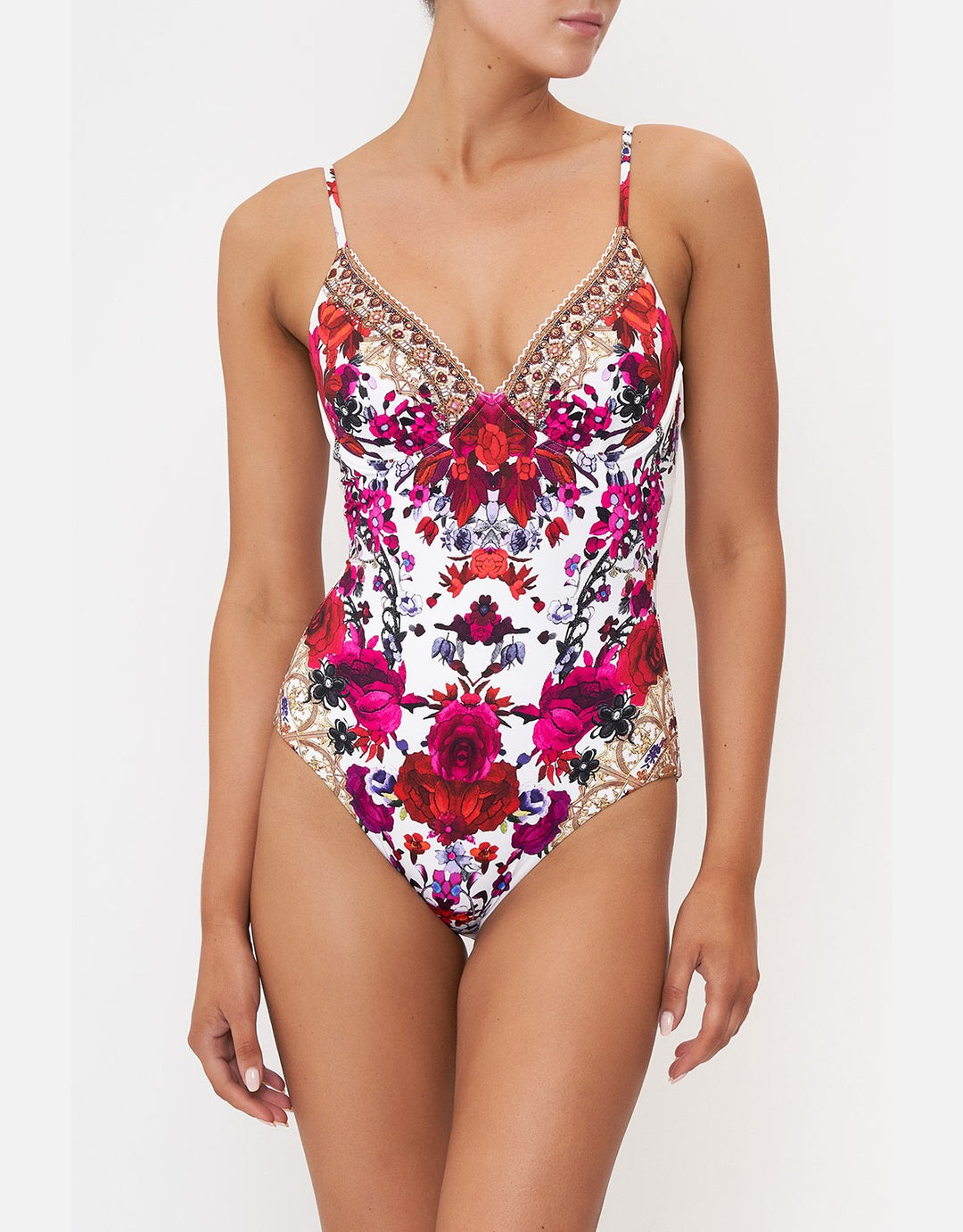 Camilla Soft Cup Underwire One Piece Swimsuit, Reign Of Roses 