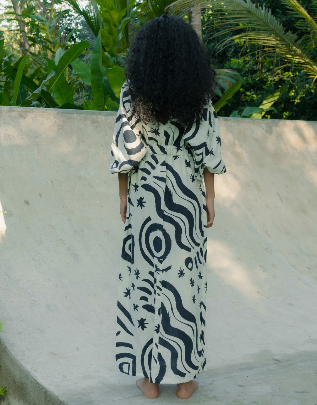 Cala de la Cruz Lamia Linen Midi Dress, Wayuu Cream Print