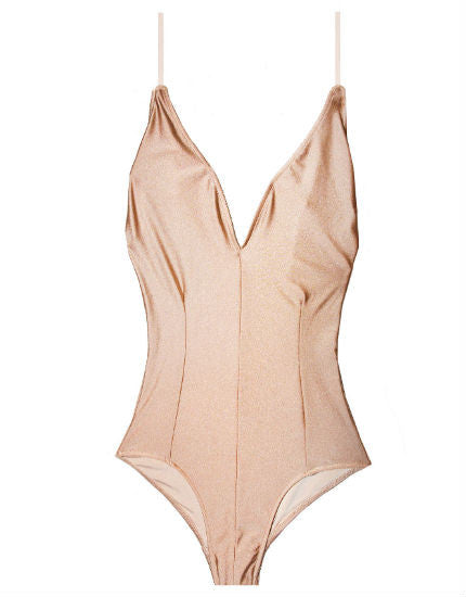 Cali Dreaming's The Rose One Piece Swimsuit in Rose Gold Shimmer