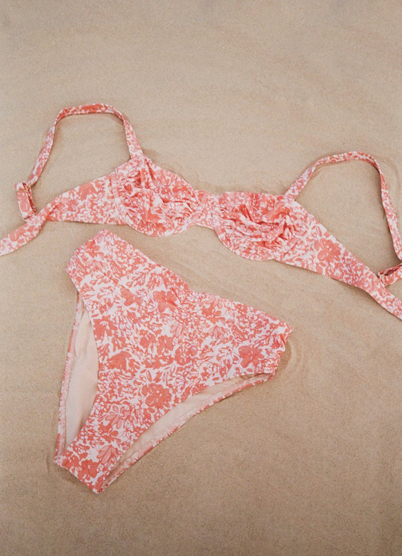 Peony Swimwear Carnation Ruched Holiday Balconette Underwire Bikini Top