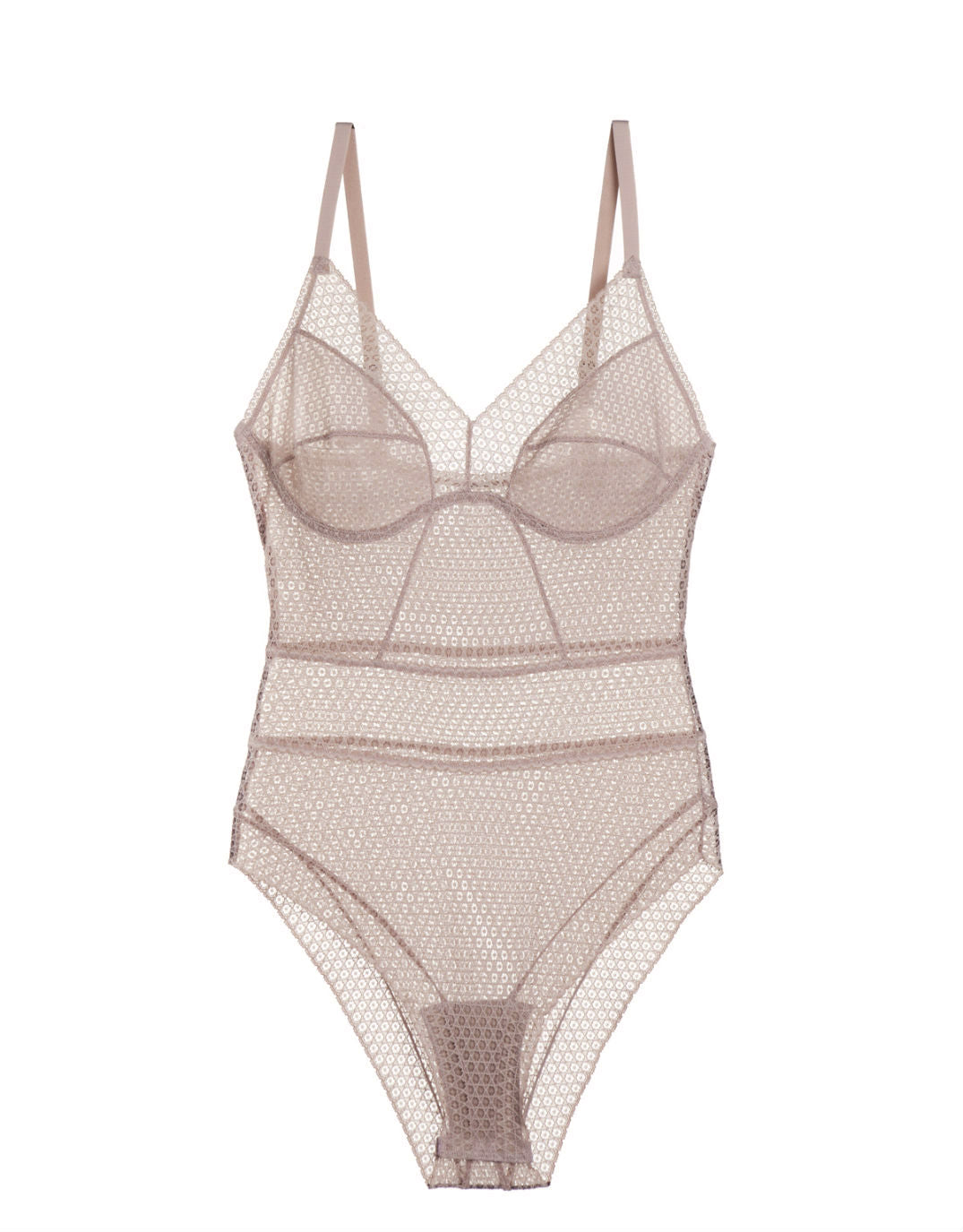 Else Pointelle Soft Cup Full Coverage Bodysuit in Chalk Pink