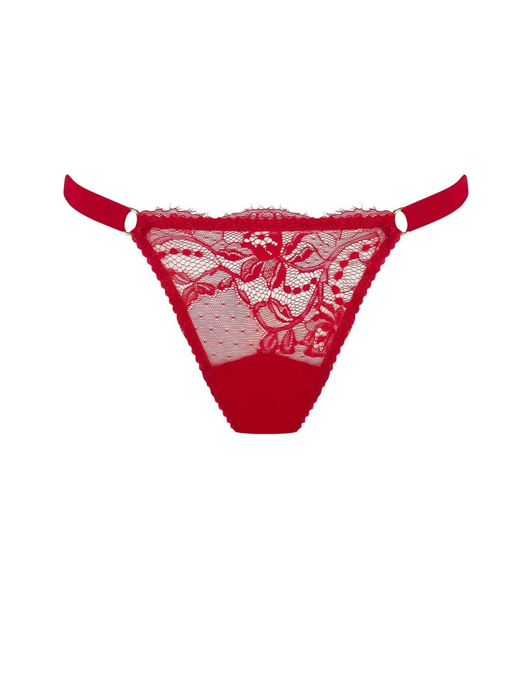 Fleur of England Adeline Silk & Lace Red Thong