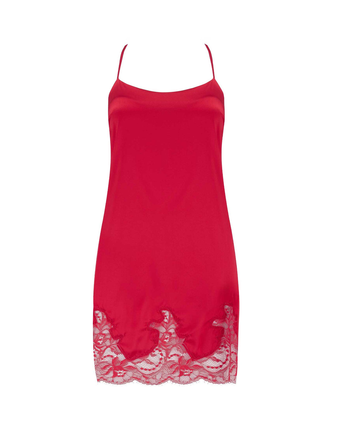 Fleur of England Adeline Red Silk & Lace Babydoll Chemise