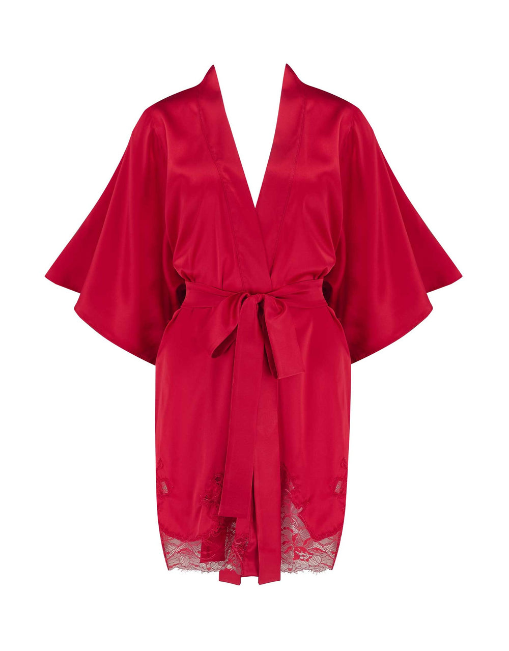 Fleur of England Lilian Short Pink Silk Robe Luxury Designer Lingerie