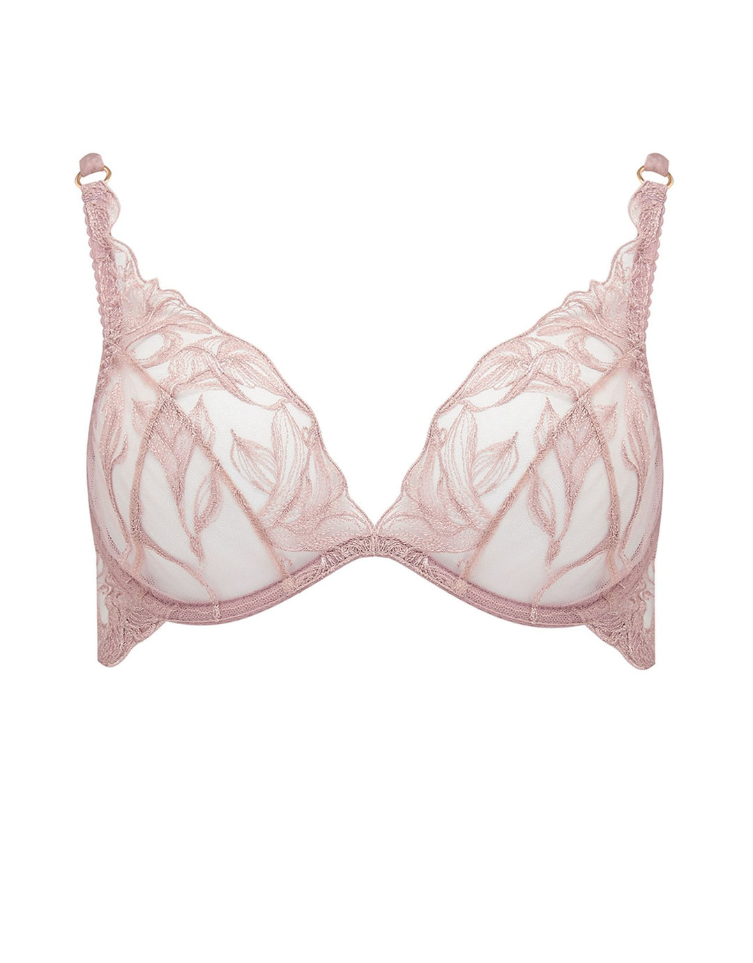 Cacique Plunge Bra Floral Embroidery Pink Molded Cup Libya