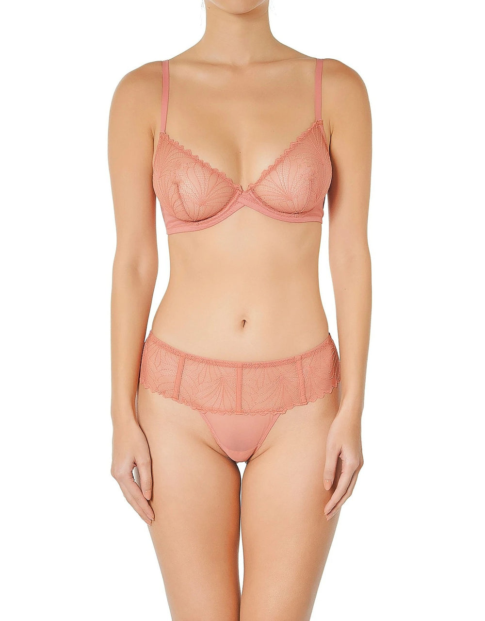 Huit Lenna Lace Thong in Sienna