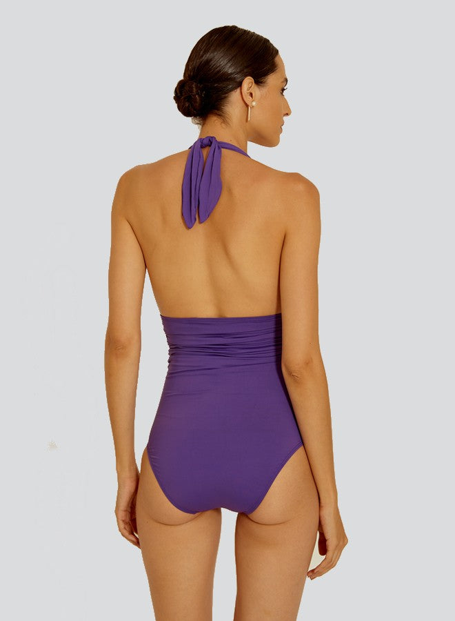 Lenny Niemeyer Adjustable Halter One Piece Swimsuit Purple