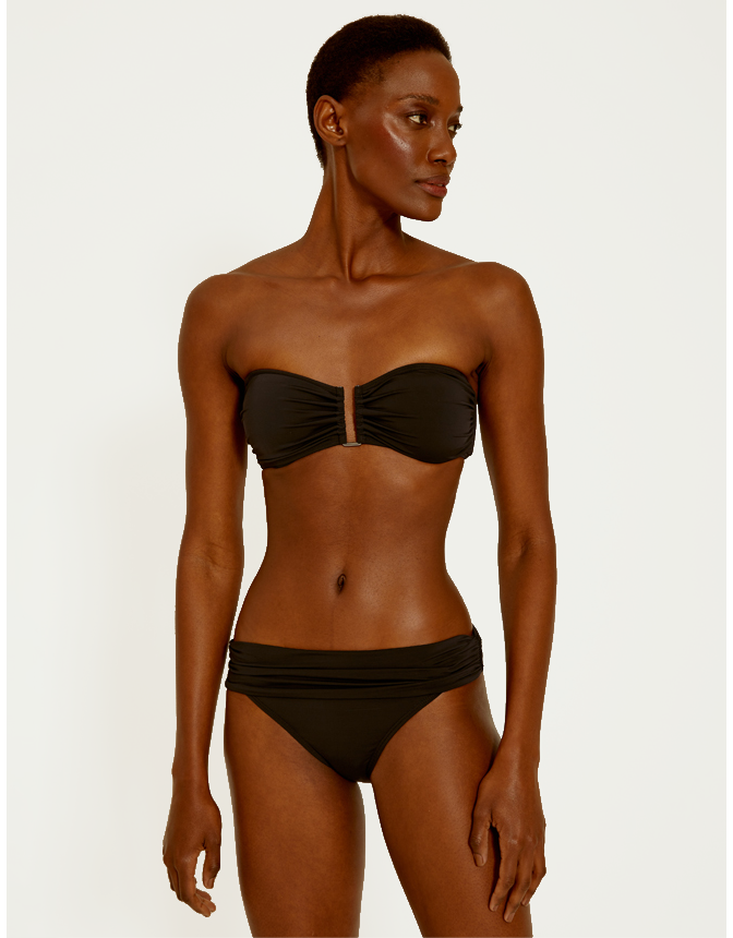 Lenny Niemeyer Black Bandeau Bikini Top with removable padding