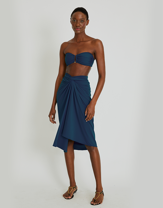Lenny Niemeyer Drop Bandeau Bikini Top in Navy Blue Style SO220