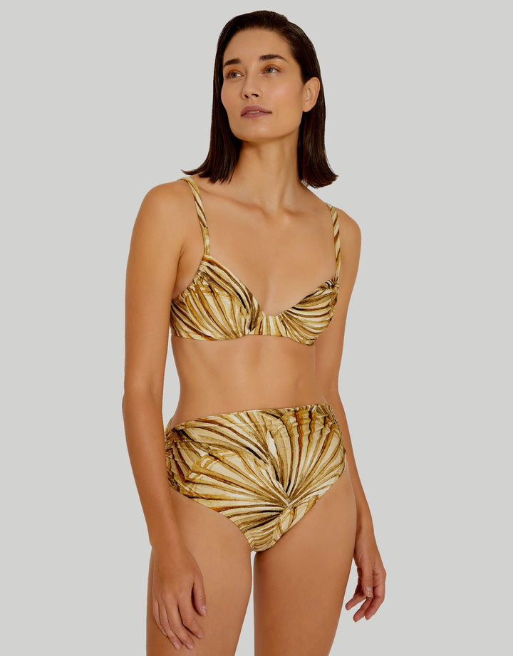 Lenny Niemeyer High Waist Bikini Bottom Amalfi gold print 