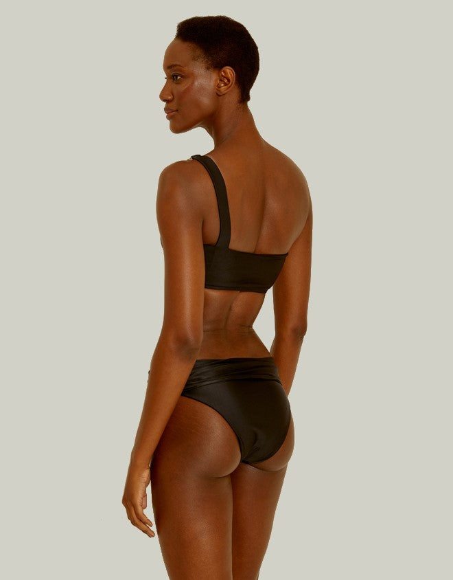 Lenny Niemeyer Rings One Shoulder Bikini Top Black, Removable Padding