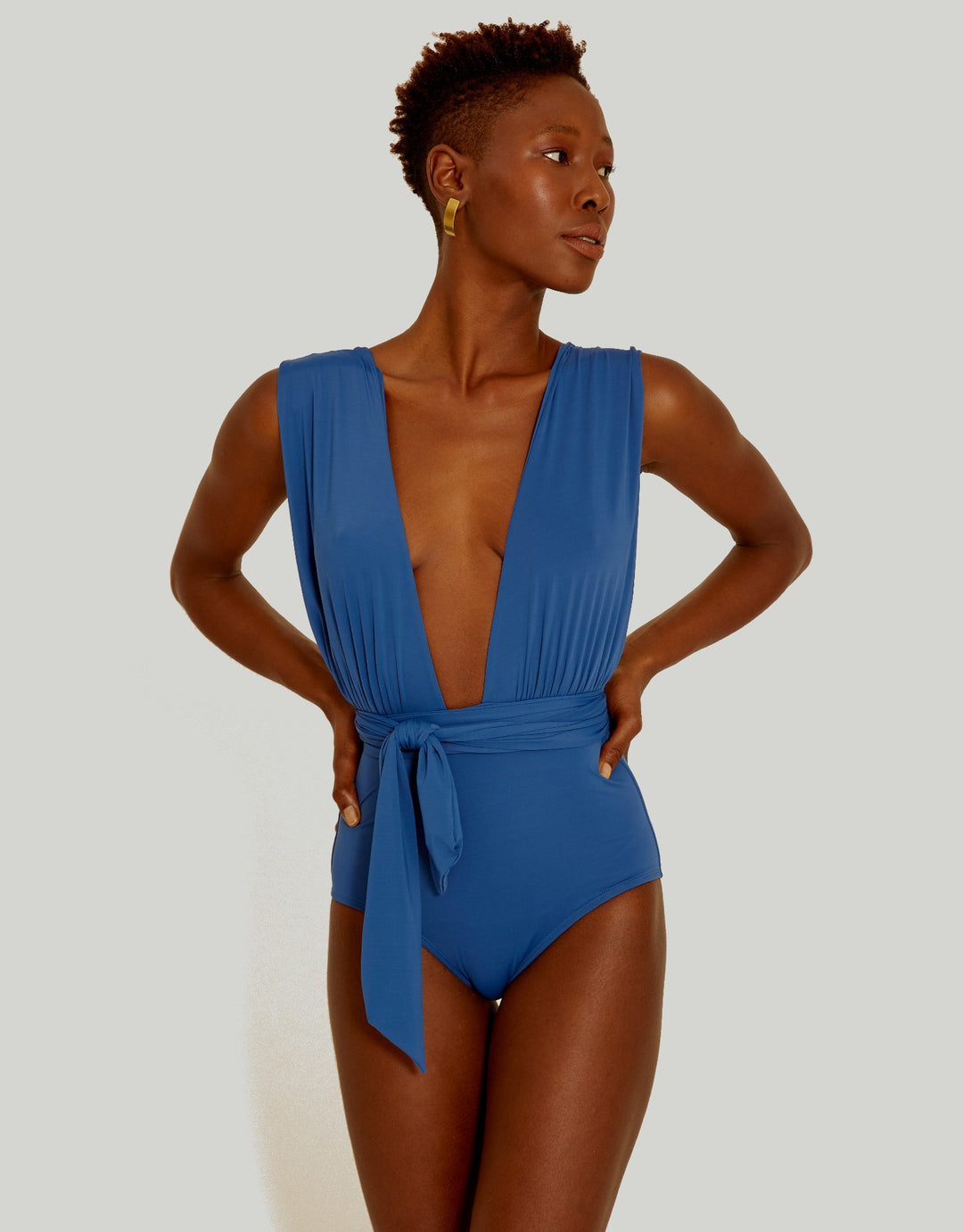 Lenny Niemeyer Chic One Piece Halter Swimsuit Multiway Cobalt Blue