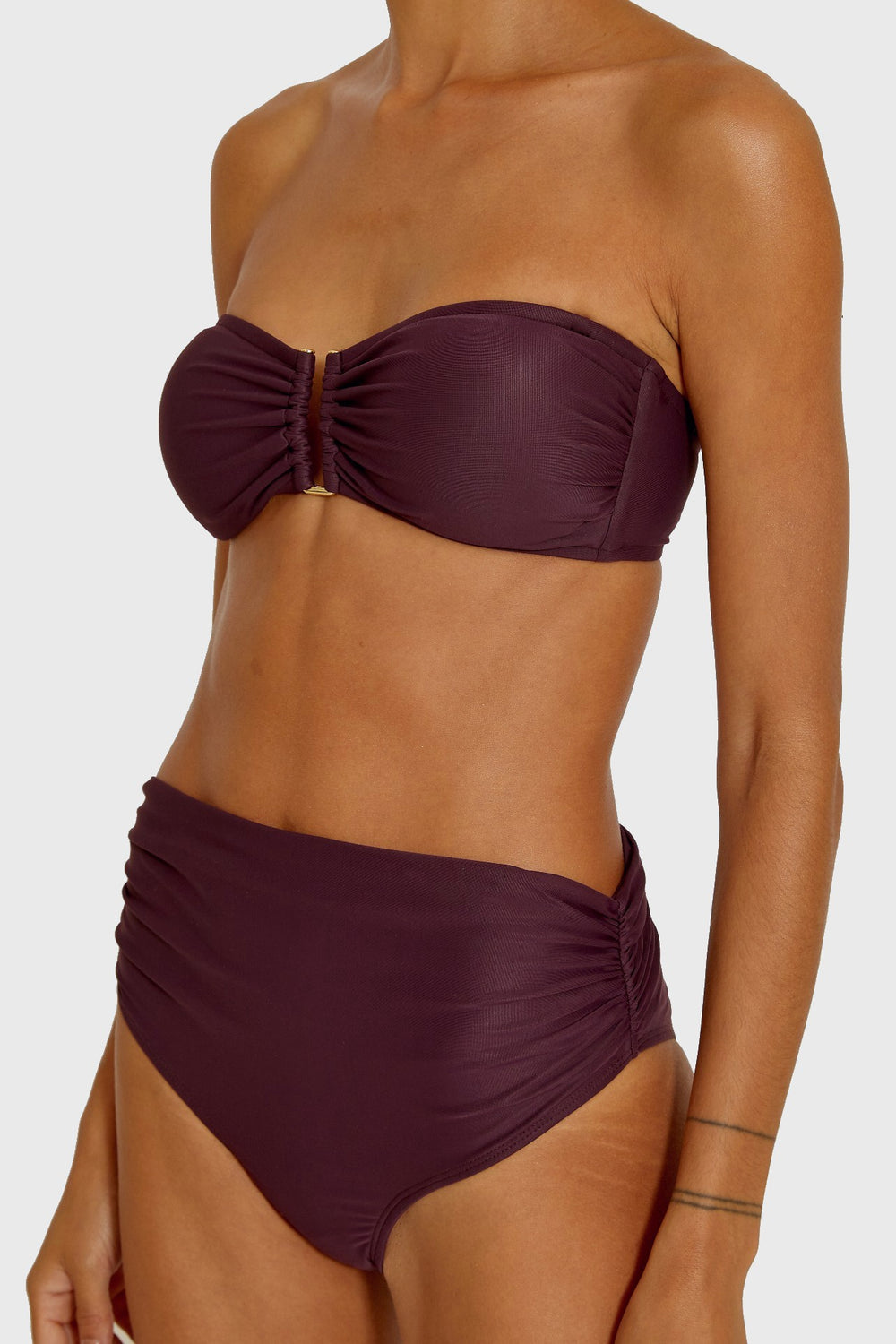 Lenny Niemeyer High Waist Bikini Bottom Blueberry Designer Swimwear