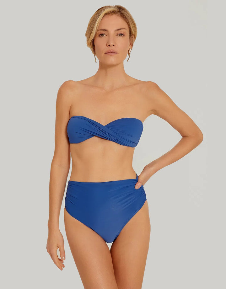 Lenny Niemeyer High Waist Bikini Bottom Cobalt Blue Designer Swimwear