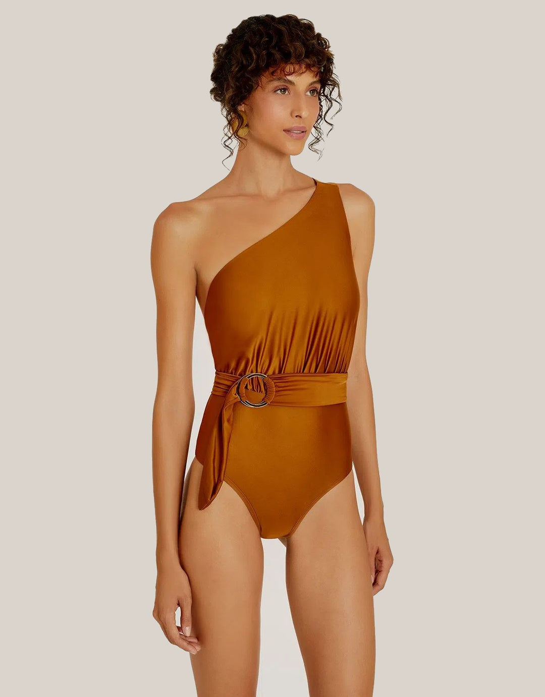 Lenny Niemeyer Ruched Shoulder One Piece Swimsuit