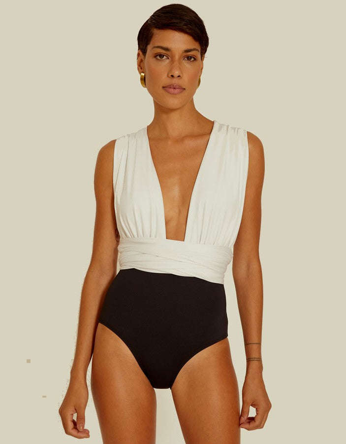Lenny Niemeyer Chic Multi Way One Piece Swimsuit Black & White