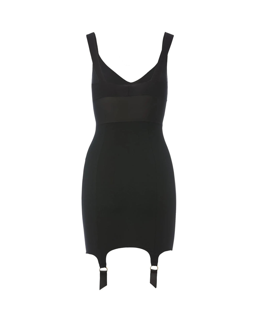 Murmur Grid Underdress Black Mini Dress
