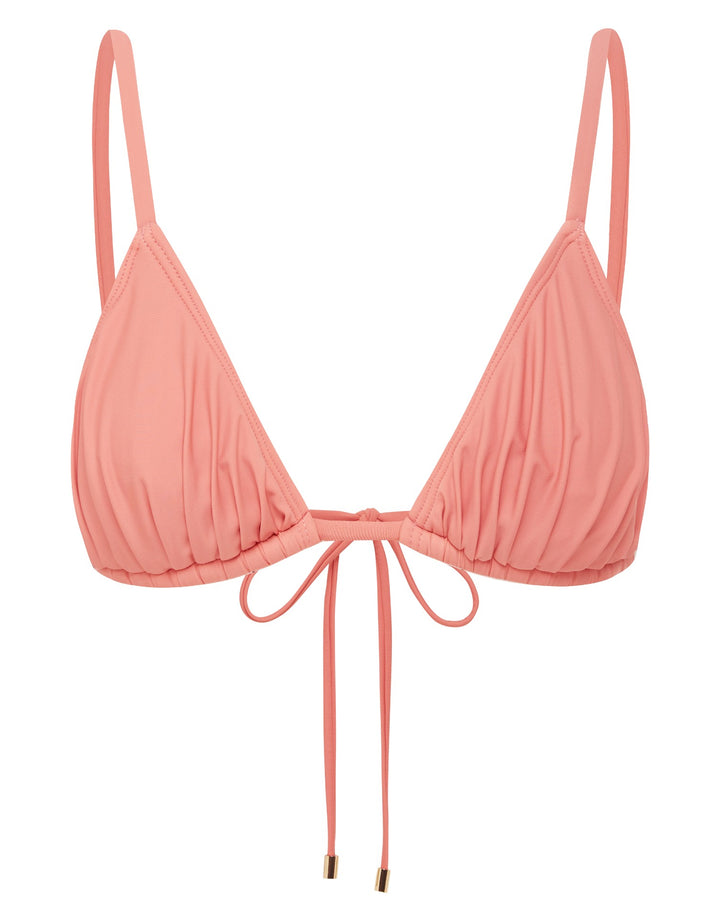 Nectar Ruched String Triangle Bikini Top, Removable Cups