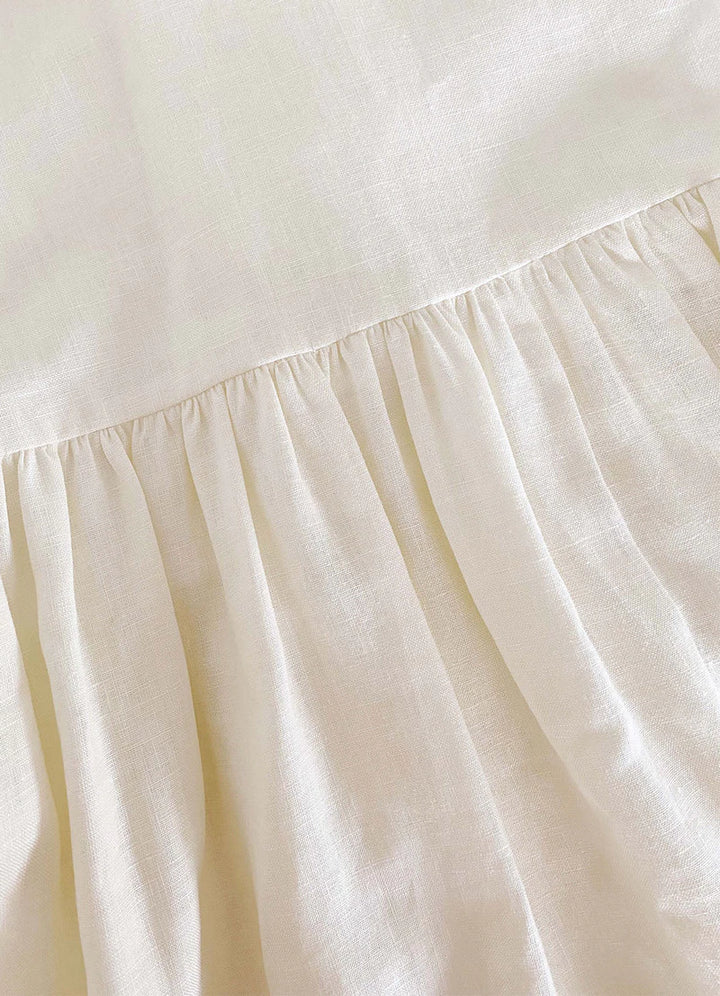 Peony Swimwear Gardenia Tieback Midi Dress Cream Linen