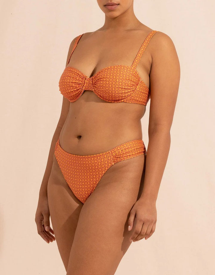 Peony Swimwear Marigold Ruched Holiday Underwire Bikini Top