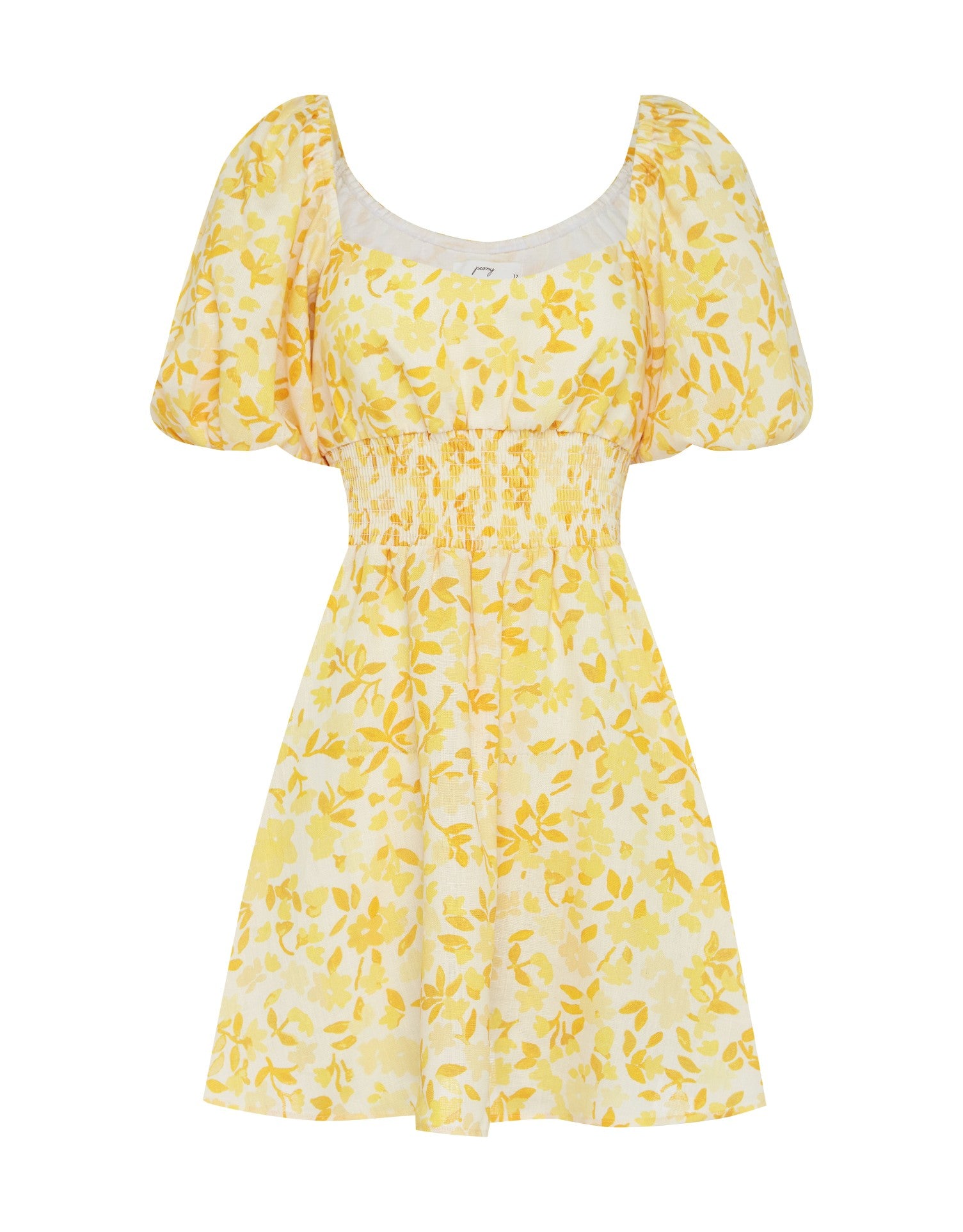 Roseanna smocked-finish short dress - Yellow