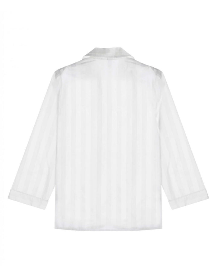 Shadow Stripe White Cotton PJ Shirt