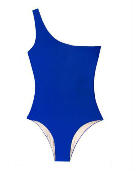 Cali Dreaming Milky Way One Shoulder One Piece Swimsuit in Royal