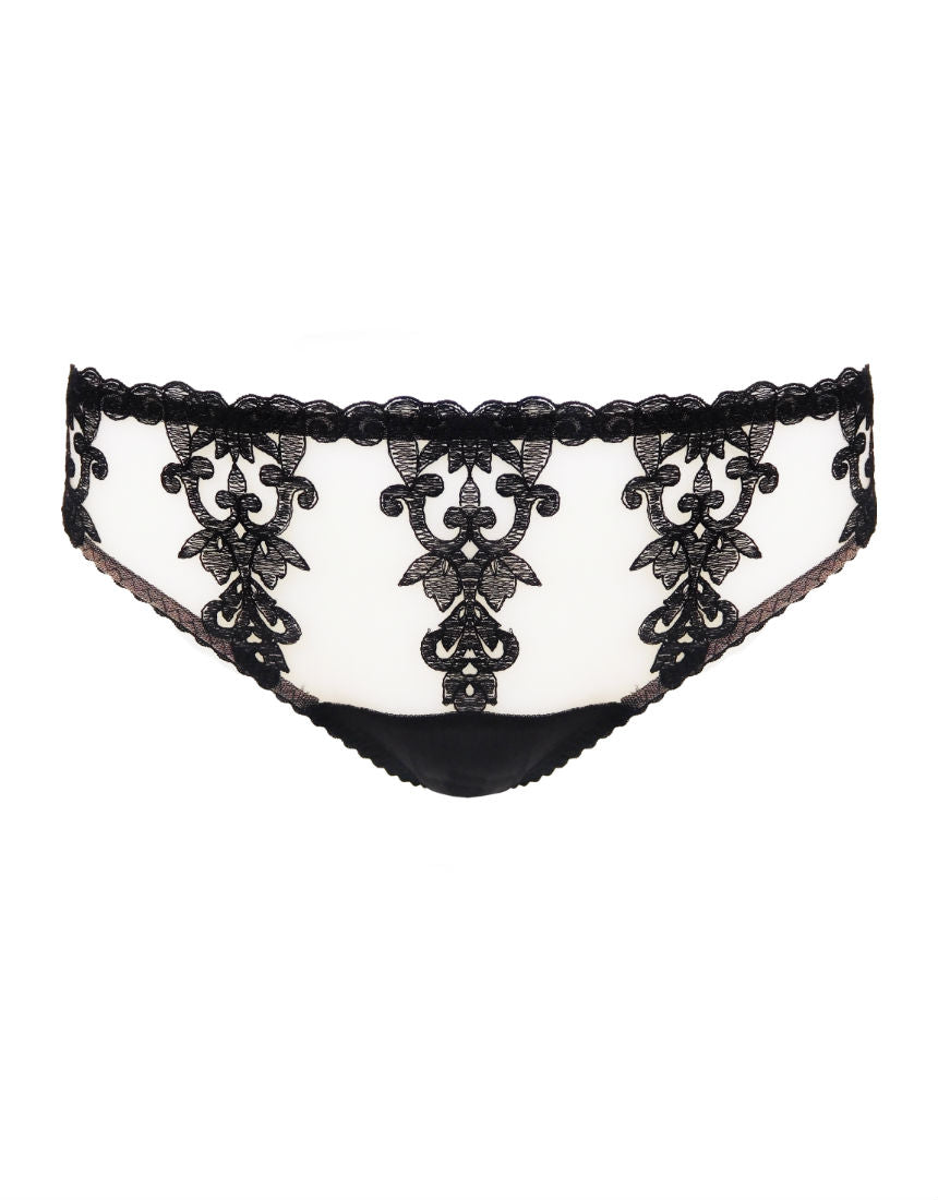 Fleur of England Onyx Embroidered Brief