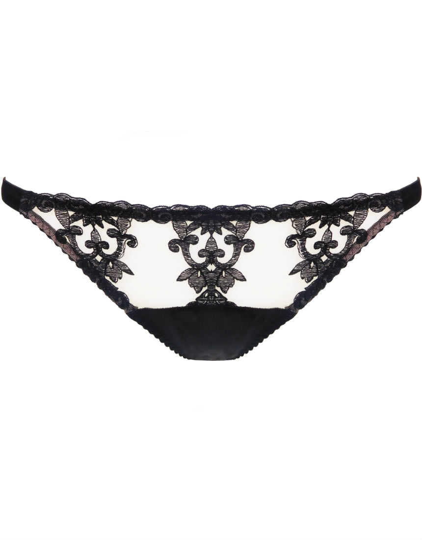 Fleur of England Onyx Embroidered Ouvert Brief