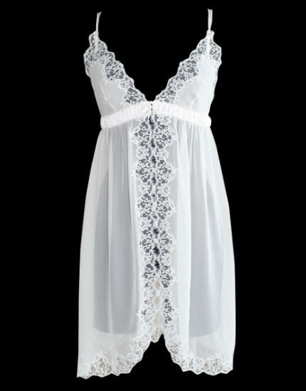 jenny pack ham white silk & lace chemise