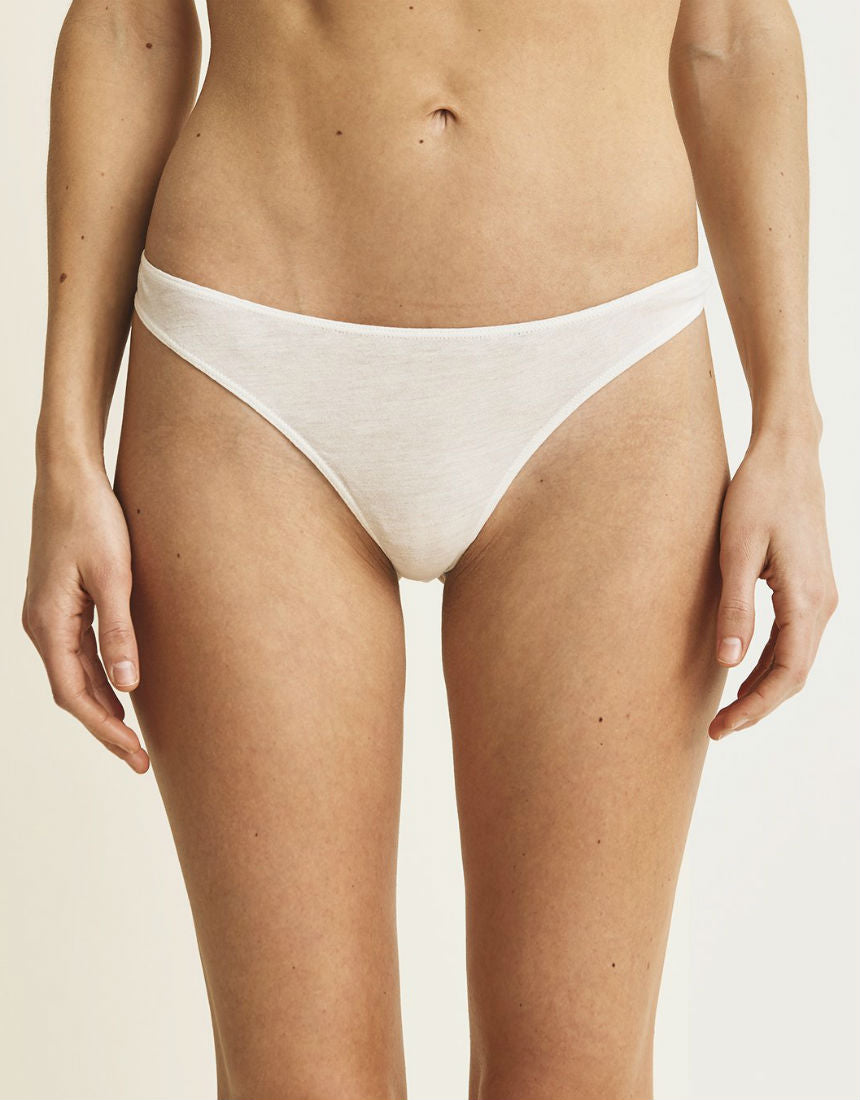 Luxury Cotton Thong in Nude